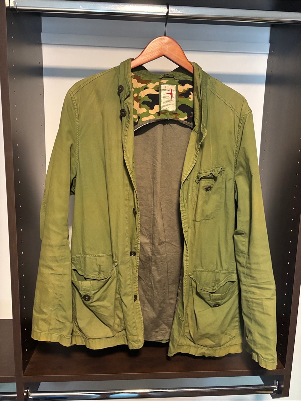 Reiwen Men's Lightweight Olive Green Field Jacket